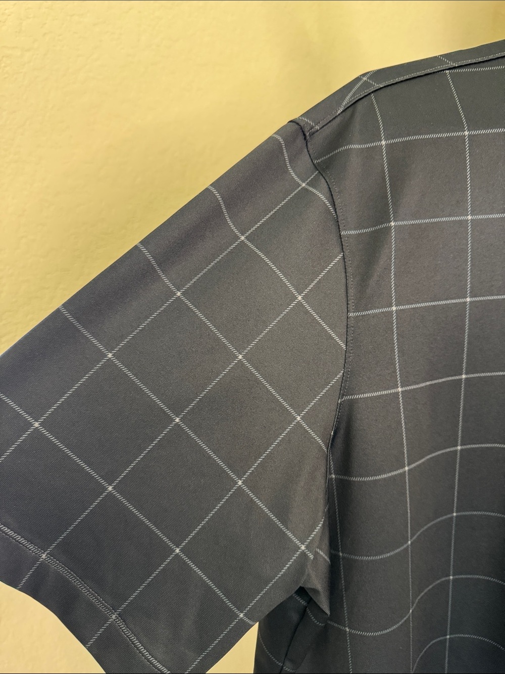 Lands' End Black Polo with White Windowpane Grid, Men's Size XL - Picture 2 of 7